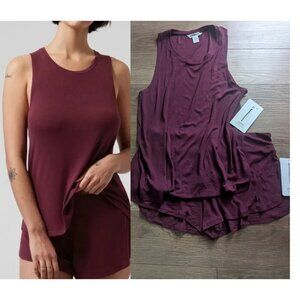 Athleta | Well Rested Rib Sleep Set In Deep Burgundy